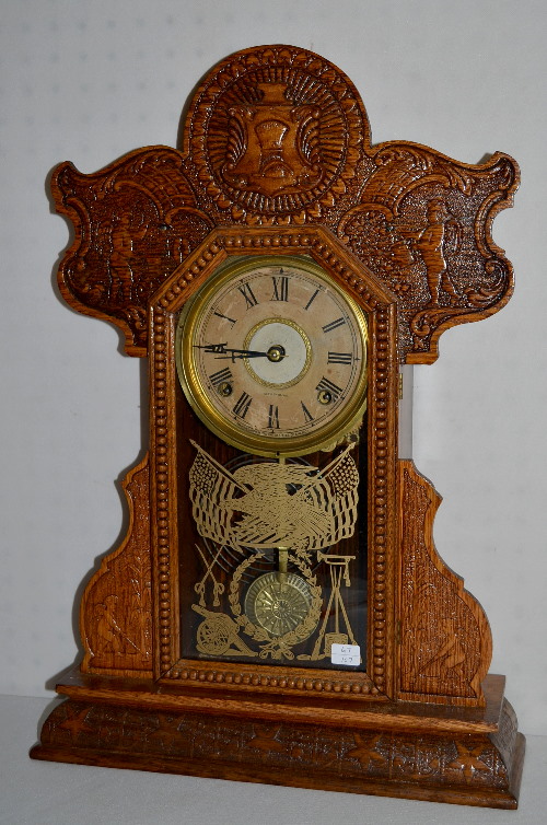 Antique Seth Thomas Oak Kitchen Clock