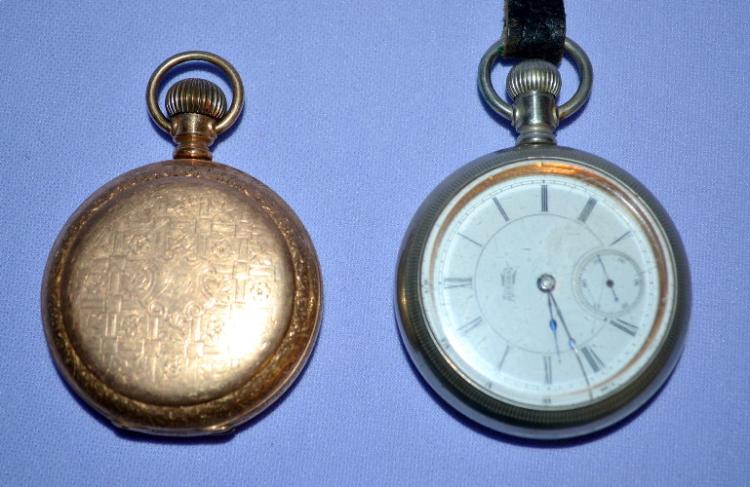 2 Antique Aurora 18 Size Pocket Watches