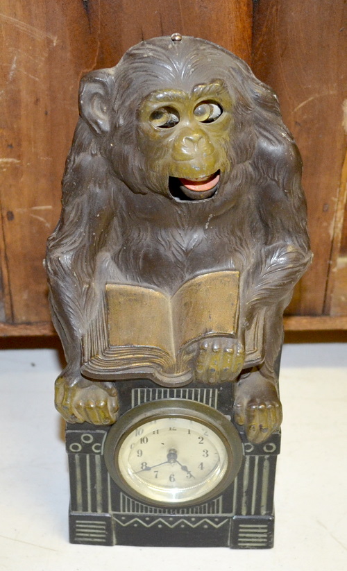 Antique German Junghans Animated Monkey Novelty Clock