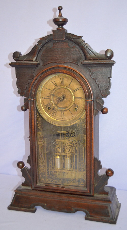 Antique Ansonia Walnut Kitchen Clock