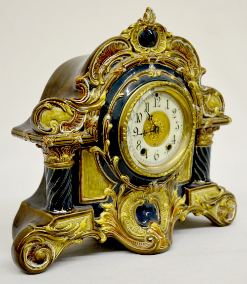 Waterbury Multi-Color Majolica Cased Clock