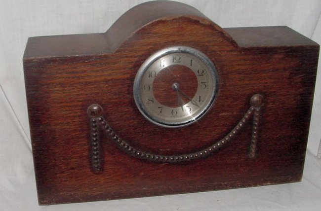 Oak Art Deco Foreign Mantle Clock