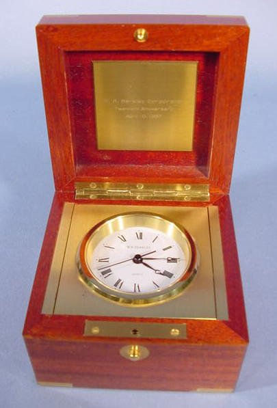 Brass and Mahogany Travel Clock