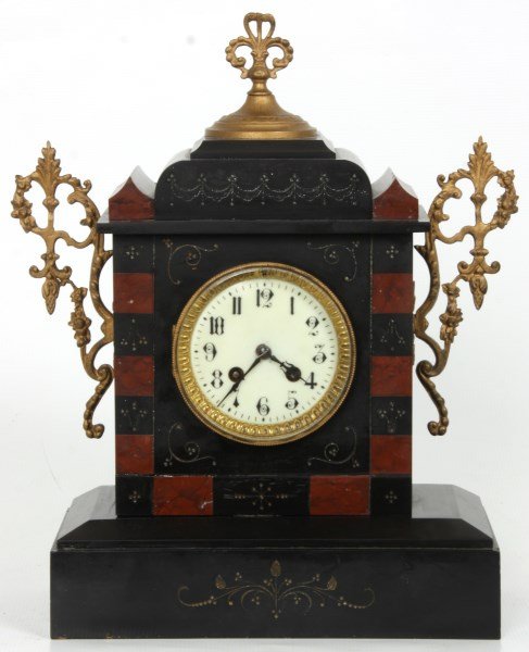 2 Tone Marble Mantle Clock