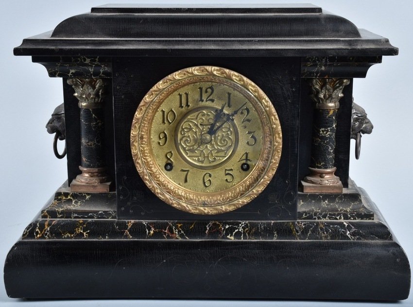 INGRAHM ORNATE MANTLE CLOCK with MUSIC BOX