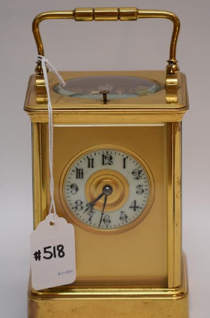 Antique Gilt Brass Carriage Clock with repeating