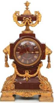 3 Piece French Marble & Bronze Clock Set