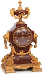 3 Piece French Marble & Bronze Clock Set