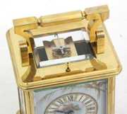 French Porcelain Panel Repeater Carriage Clock