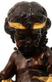 Large French Figural Cupid Mantle Clock