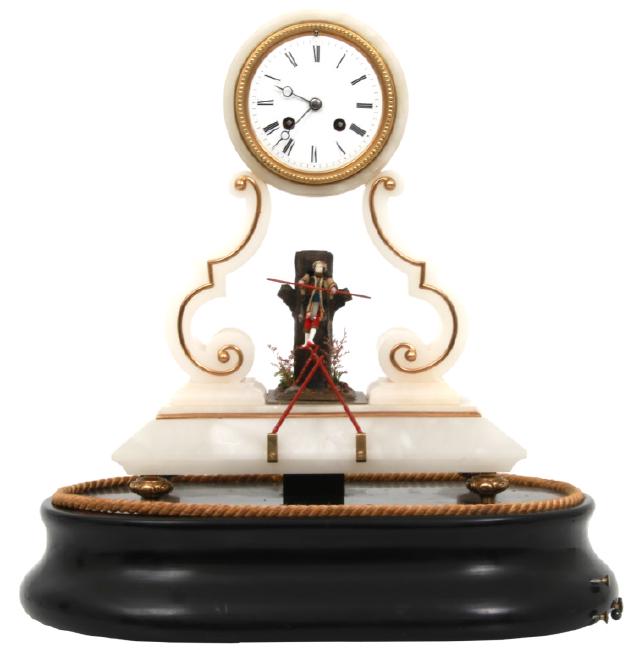 Animated Figural Tightrope Walker Automaton Clock