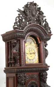 R.J. Horner Mahogany Rattail Grandfather Clock