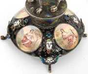 Hermann Bohn Viennese Silver & Enamel Clock