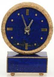 Tiffany & Co. 18K & Lapis Miniature Travel Clock