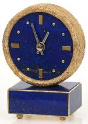 Tiffany & Co. 18K & Lapis Miniature Travel Clock