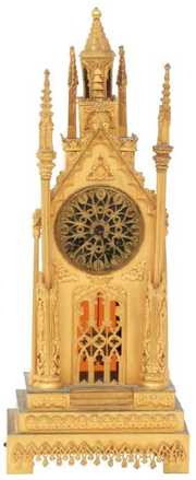 Bronze Gothic Cathedral Silk Thread Mantle Clock