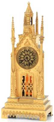 Bronze Gothic Cathedral Silk Thread Mantle Clock