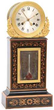 Inlaid Empire Mantle Clock