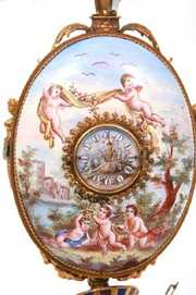 Viennese Silver & Enamel Figural Clock