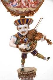 Viennese Silver & Enamel Figural Clock