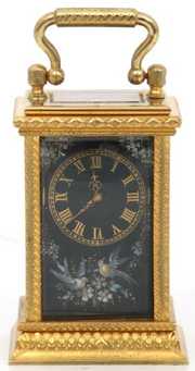Miniature Enamel Dial Brass Carriage Clock