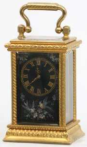 Miniature Enamel Dial Brass Carriage Clock