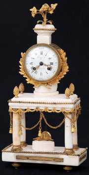 French Alabaster Mantle Clock