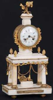 French Alabaster Mantle Clock