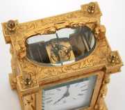 Engraved Gilt Brass Carriage Clock