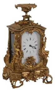 Monumental Gilt Bronze Figural Carriage Clock