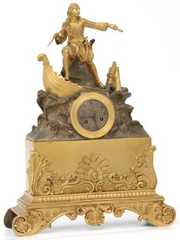 French Bronze Pirate Silk Thread Mantle Clock