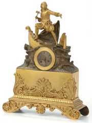 French Bronze Pirate Silk Thread Mantle Clock