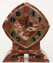 Deco Rouge Marble Mantle Clock