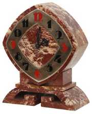 Deco Rouge Marble Mantle Clock