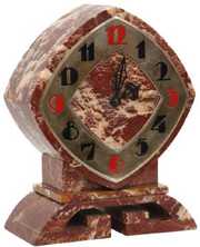 Deco Rouge Marble Mantle Clock