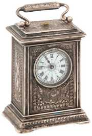 Gustav Becker Miniature Silver Carriage Clock