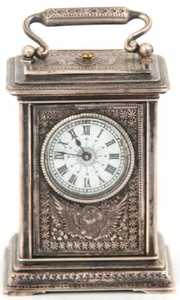 Gustav Becker Miniature Silver Carriage Clock