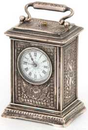 Gustav Becker Miniature Silver Carriage Clock