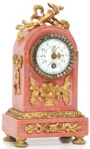 Miniature Bronze Mounted Marble Mantle Clock