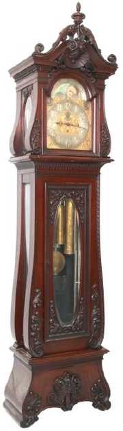 Mahogany 9 Tube 3 Weight Grandfather Clock