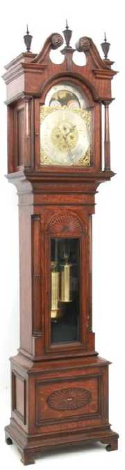 J. J. Elliott Oak 2 Weight Grandfather Clock