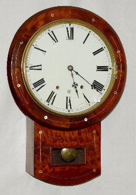 English Tavern M.O.P. Inlaid Wall Clock