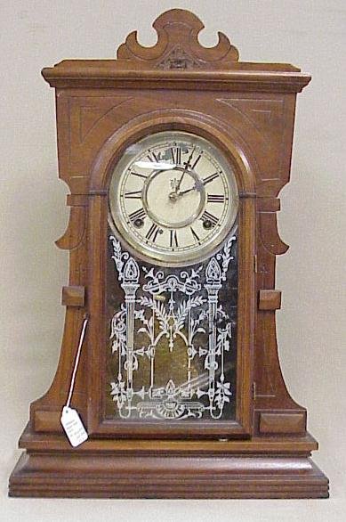 Waterbury Walnut Shelf Clock, Circa 1874, 22″ Tall,