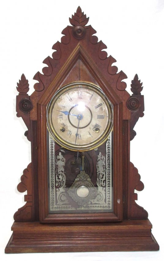 Ingraham Walnut Kitchen Clock