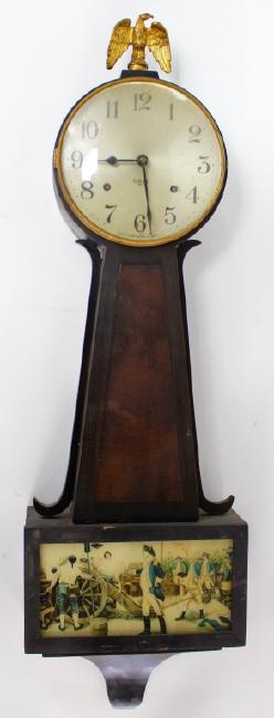 Early 20th century Walnut cased ‘1807’ presentation banjo clock by Gilbert Clock Co