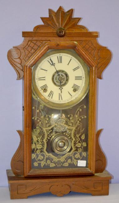 Antique Walnut Ingraham “Phoenix” Kitchen Clock