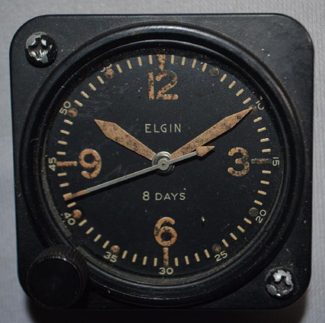 Elgin 8 Day Bakelite Military Aviation Clock