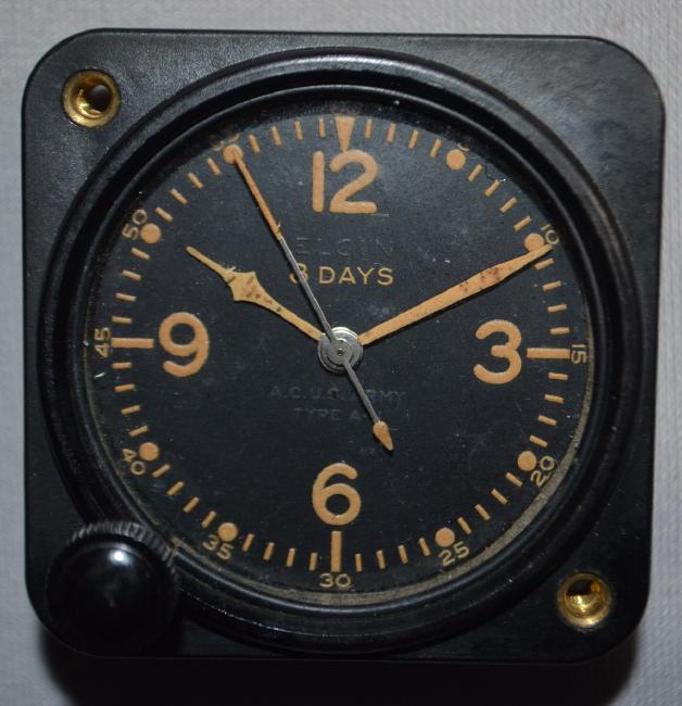 Elgin 8 Day Bakelite Military Aviation Clock