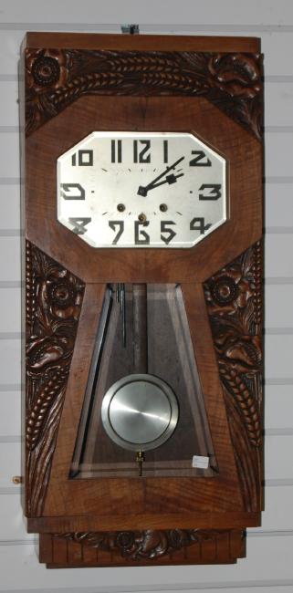 Carved German Chiming Box Clock