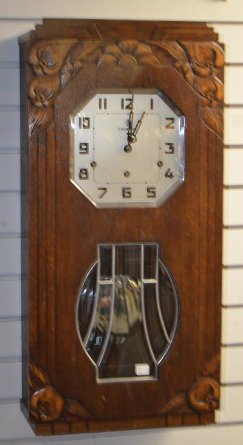 French Vedette Oak Chiming Box Clock